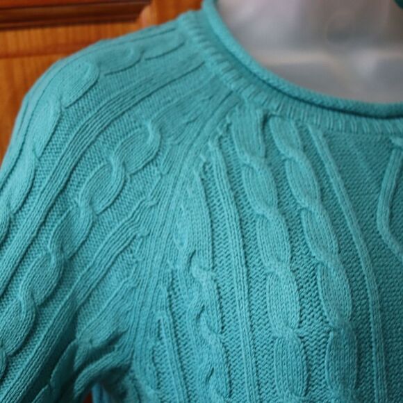 Croft & Barrow Teal Blue Crewneck Knit Vintage 90s Sweater XS - Picture 5 of 13